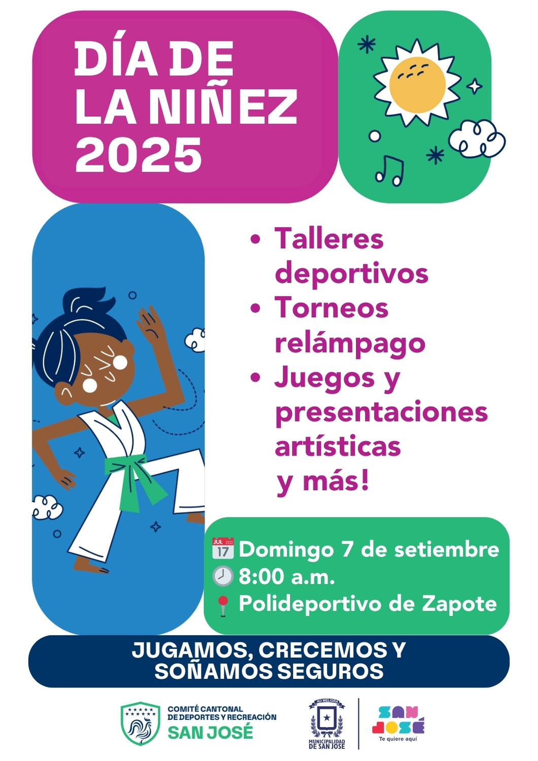 Invitación al Día de la Niñez en el Polideportivo de Zapote